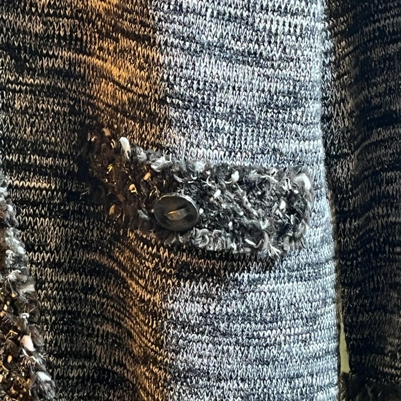 Tribal  black,white and silver sweater jacket - Picture 7 of 8